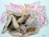 Žena v květinách, olej/plátno, 160×200 cm, 2004