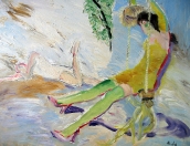 Houpačka, olej/plátno, 115×145 cm, 2004