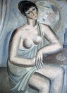 Sedící žena, olej/plátno, 120×85 cm, 1963