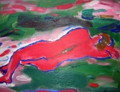 Ležící, olej/plátno, 93×115 cm, 2000